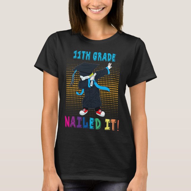 Dabbing Graduation Boy 11TH GRADE Nailed It T Shirt (Framsida)