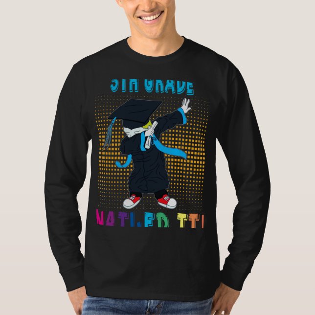 Dabbing Graduation Boy 5TH GRADE Nailed It T Shirt (Framsida)