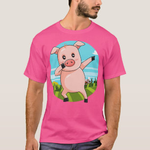 Dabbing Gris Dancing Farm Animal Rosa Piglet (1) T Shirt