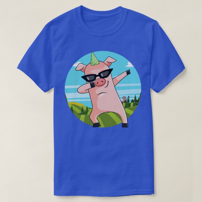 Dabbing Gris Dancing Farm Animal Rosa Piglet (2) T Shirt (Design framsida)