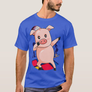 Dabbing Gris Dancing Farm Animal Rosa Piglet (3) T Shirt