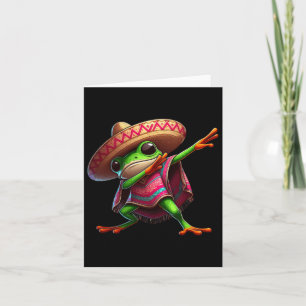 Dabbing Groda Sombrero Poncho Cinco De Mayo Mexika Kort