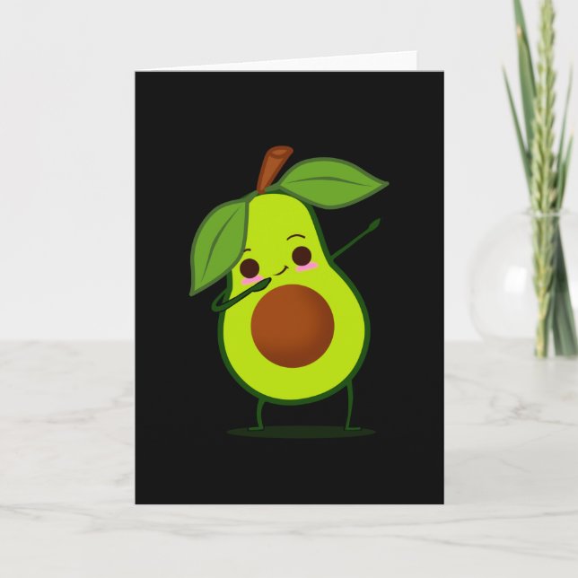 Dabbing Grönt Avocado Dab Funny Dancing Fruit Kort (Framsida)