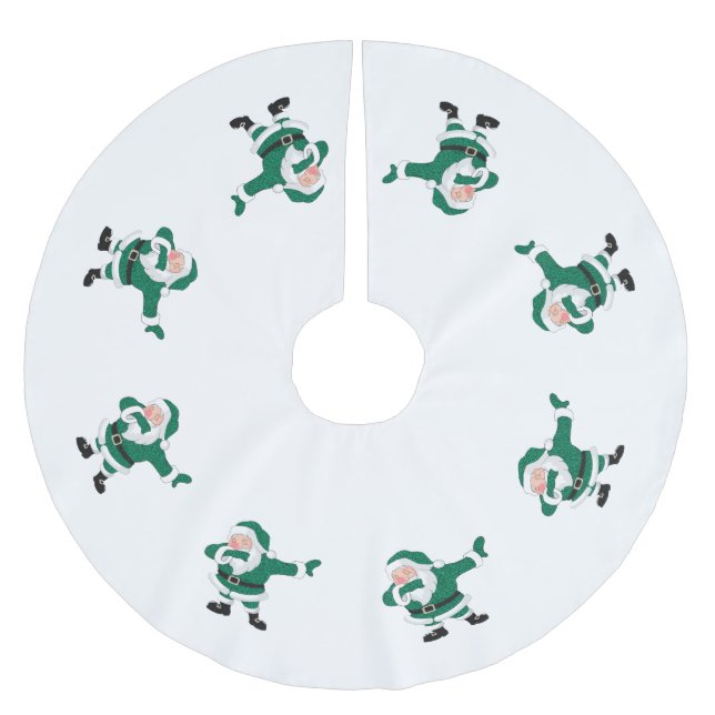 Dabbing Grönt Jultomten | ROLIGT HELGDAG JULAFTON  Julgransmatta Borstad Polyester (Framsidan)