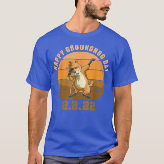 Dabbing Groundhog Älskare, Retro Lycklig Groundhog T Shirt