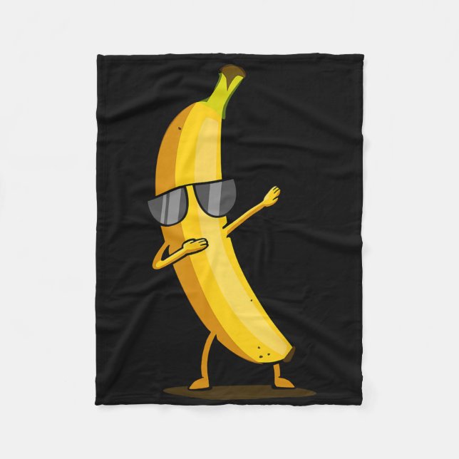 Dabbing Gult Banana - Dab Funny Dancing Fruit Fleecefilt (Framsidan)