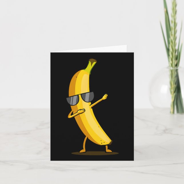Dabbing Gult Banana - Dab Funny Dancing Fruit Kort (Framsida)