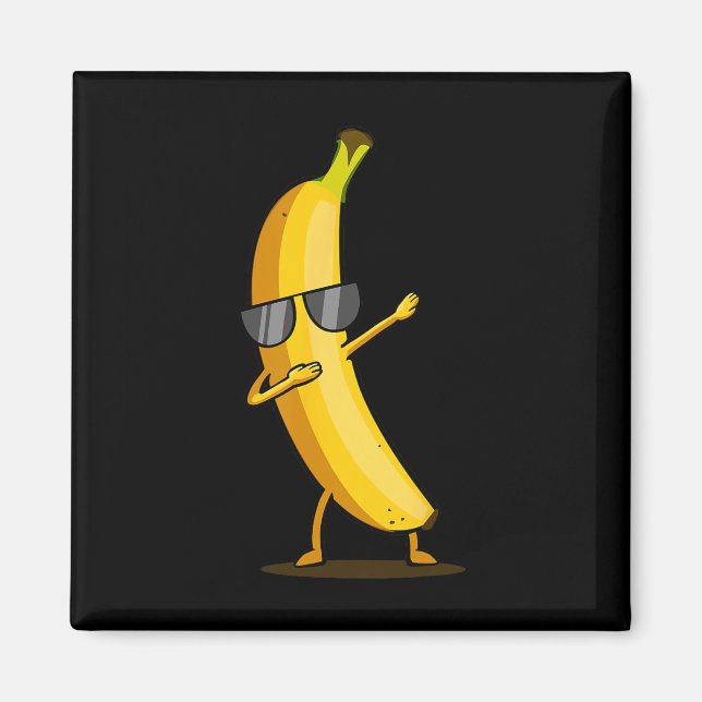 Dabbing Gult Banana - Dab Funny Dancing Fruit Magnet (Framsidan)