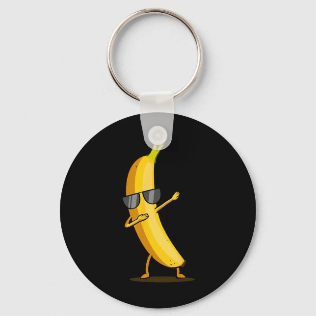 Dabbing Gult Banana - Dab Funny Dancing Fruit Nyckelring (Framsida)