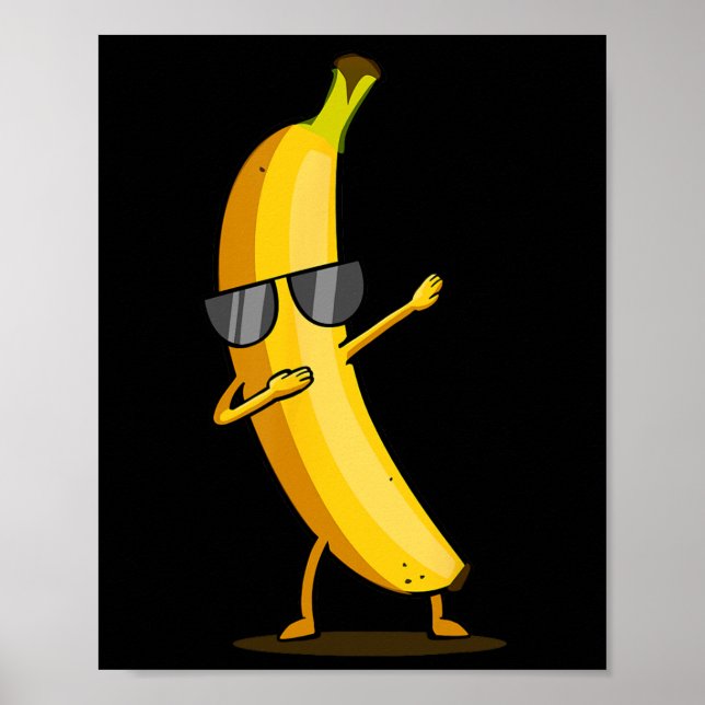 Dabbing Gult Banana - Dab Funny Dancing Fruit Poster (Framsidan)