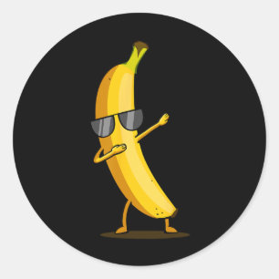 Dabbing Gult Banana - Dab Funny Dancing Fruit Runt Klistermärke
