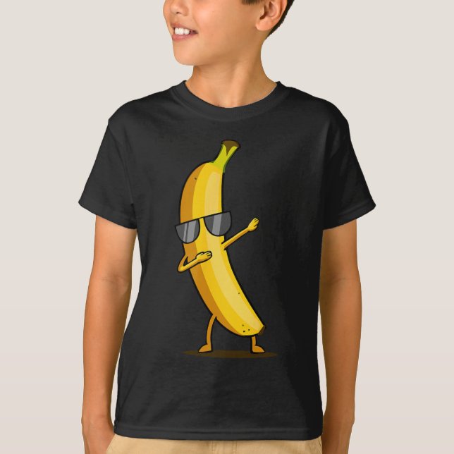 Dabbing Gult Banana - Dab Funny Dancing Fruit T Shirt (Framsida)