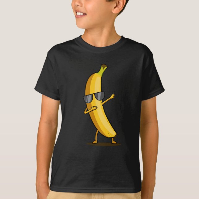 Dabbing Gult Banana Dab Funny Dancing Fruit T Shirt (Framsida)