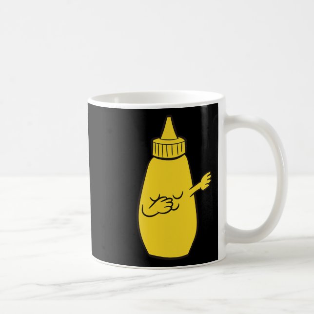 Dabbing Gult Mustard Squeeze Flaska Funny Dancin Kaffemugg (Höger)