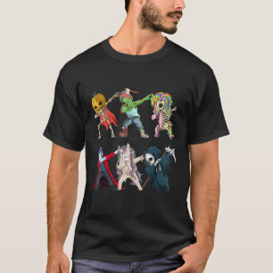 Dabbing Halloween Boys Pumpkin Skeleton Zombie Uni T Shirt