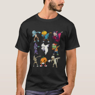 Dabbing Halloween Boys Skeleton Zombie Scary Pumpk T Shirt