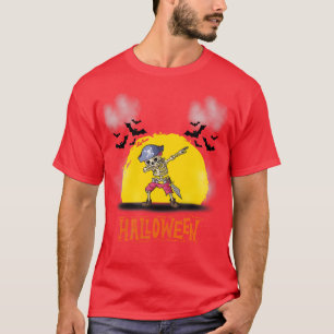 Dabbing Halloween Boys Skeleton Zombie Scary Pumpk T Shirt