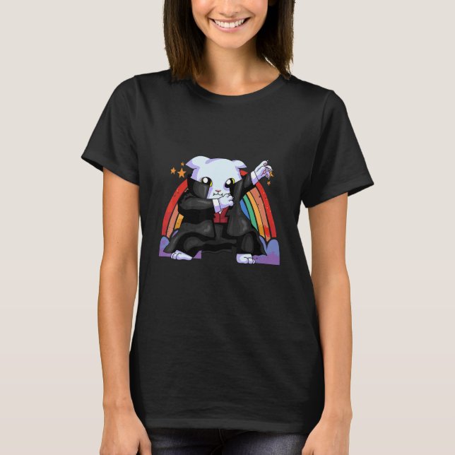 Dabbing Halloween Katter Vampire Regnbåge Pojkar B T Shirt (Framsida)