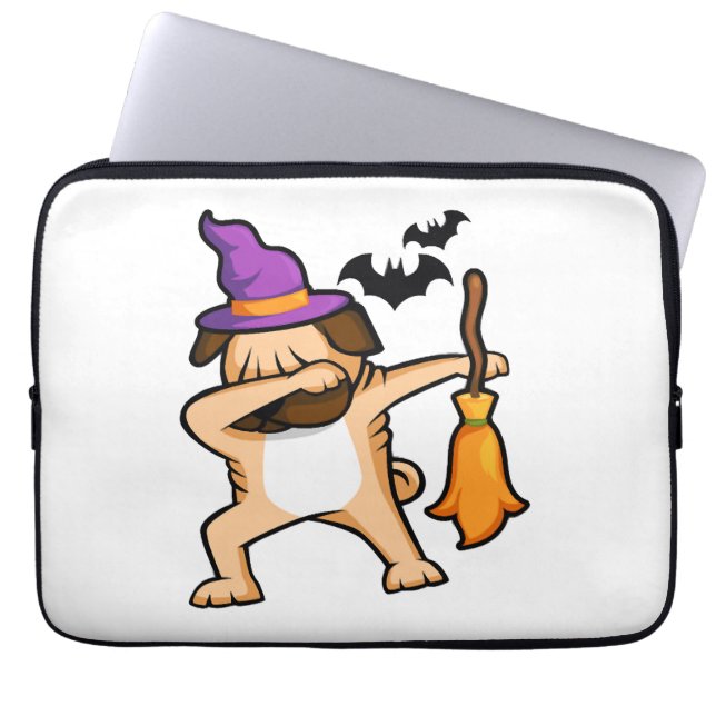Dabbing Halloween Pug Hund Laptop Fodral (Framsidan)