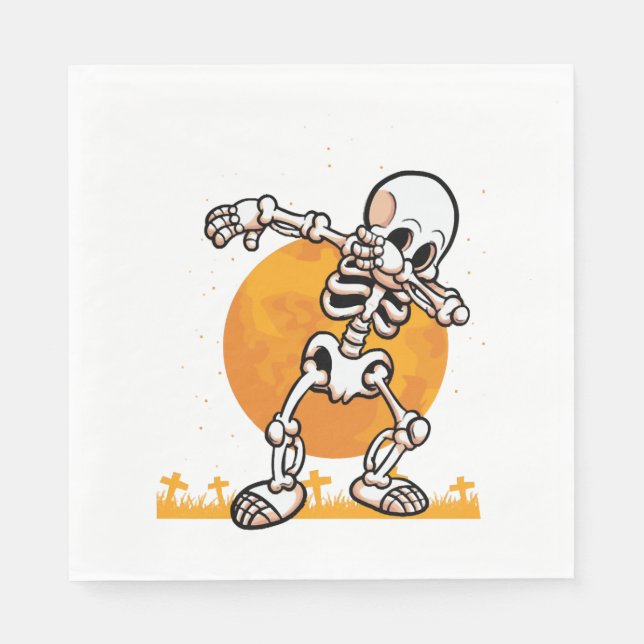 Dabbing Halloween Pug Hund Pappersservett (Framsidan)