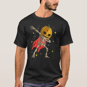 Dabbing Halloween Scary Pumpkin Skeleton Costume B T Shirt