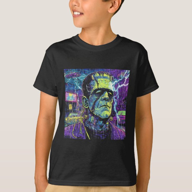 Dabbing Halloween Skeleton Boys Trick Treat Funny T Shirt (Framsida)