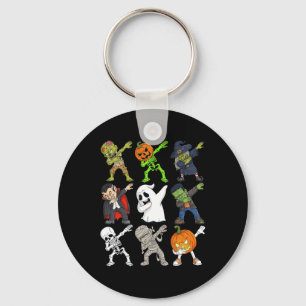 Dabbing Halloween Skeleton Zombie Scary Pumpkin Va Nyckelring
