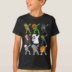 Dabbing Halloween Skeleton Zombie Scary Pumpkin Va T Shirt