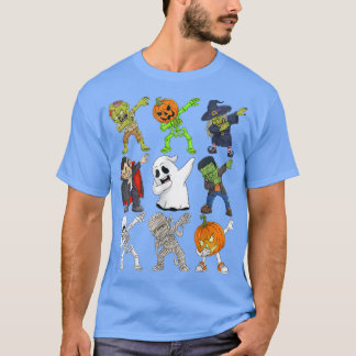 Dabbing Halloween Zombie Skeleton Scary Pumpkin Va T Shirt