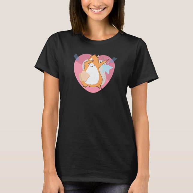 Dabbing Hamster Animal Pet Graphic T Shirt (Framsida)