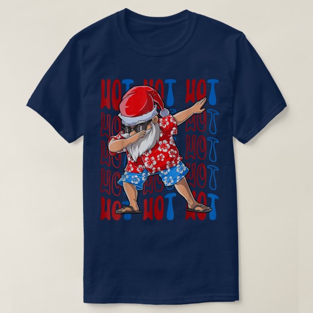 Dabbing Hawaii jultomten i juli matchande Fa T Shirt (Design framsida)