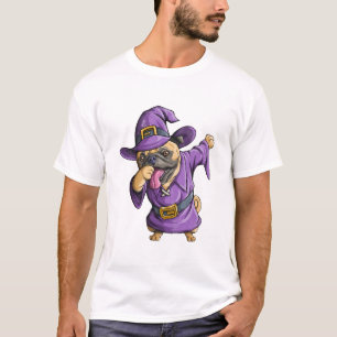 Dabbing Häxa Pug Söt Halloween Pugs Rolig Dab T Shirt