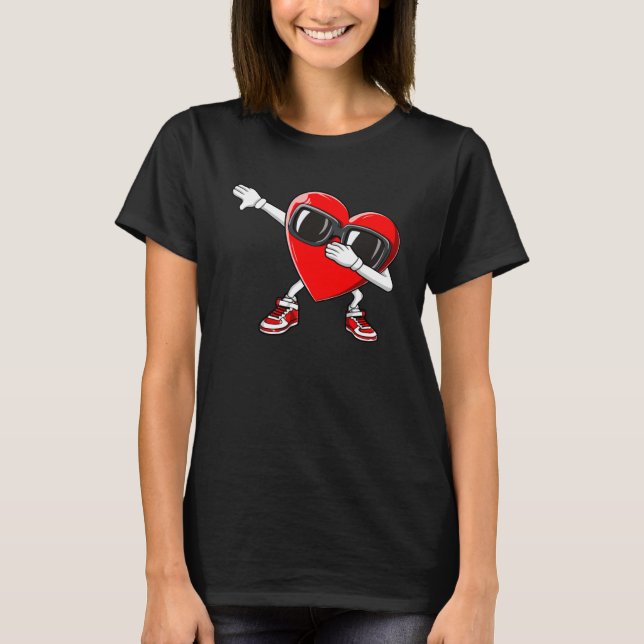Dabbing Heart Boy Valentine Dab Kärlek Valentines  T Shirt (Framsida)