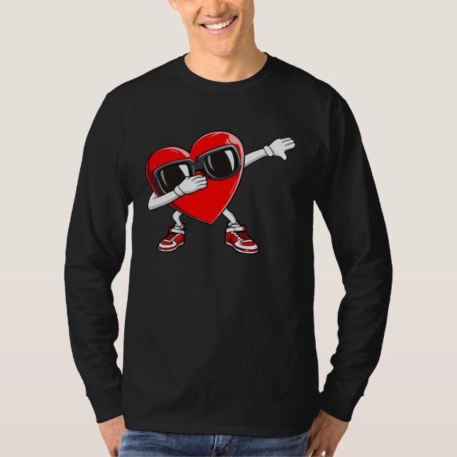 Dabbing Heart Boy Valentine Dab Love Valentines Da T Shirt (Framsida)