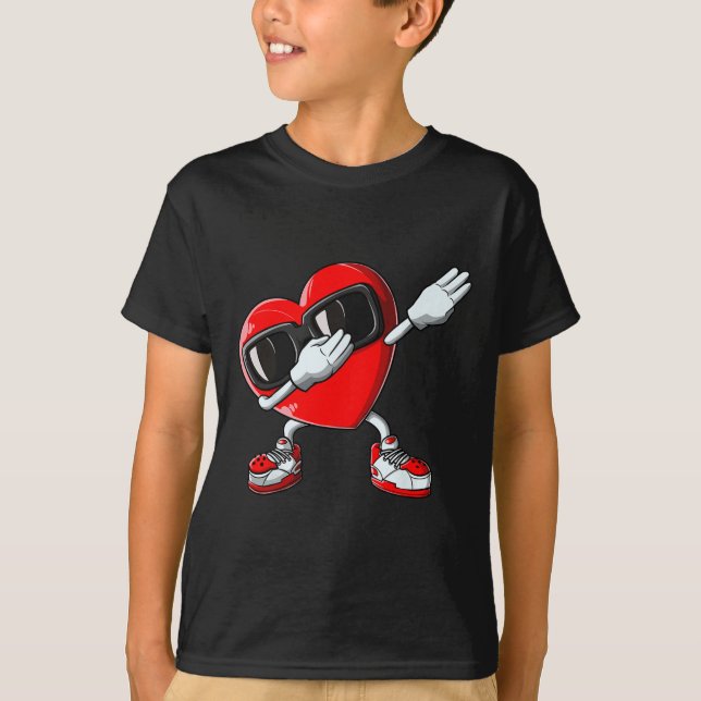 Dabbing Heart Boys Girls Kärlek Dab Dance Funny T Shirt (Framsida)