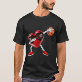 Dabbing Heart Dab Cute Valentines day Basketball T Shirt
