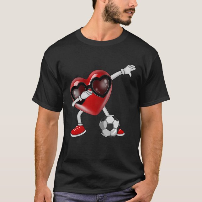 Dabbing Heart Dab Cute Valentines day Boys Oceaner T Shirt (Framsida)