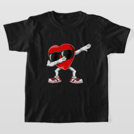 Dabbing Heart Funny ger Manar Kids Boys Valentine T Shirt