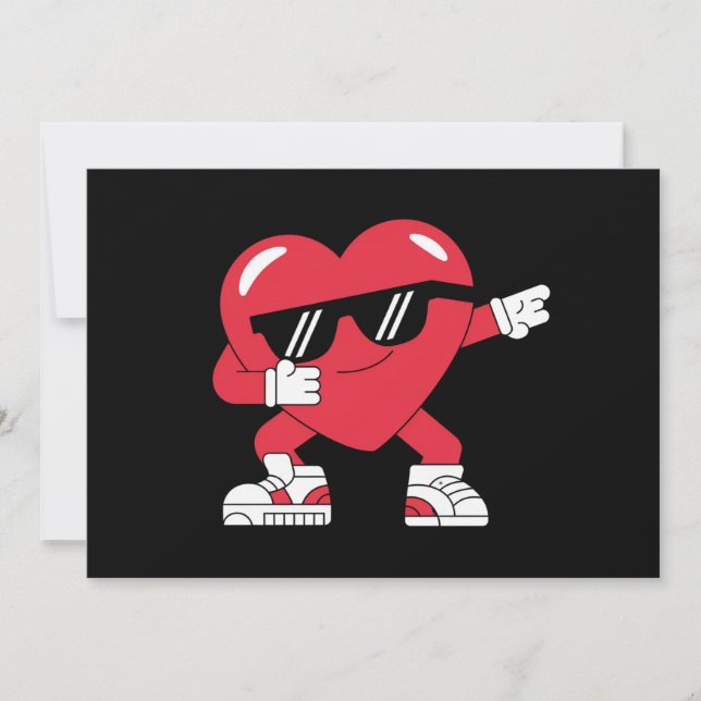 Dabbing Heart Funny Gifts Valentines day Julkort (Framsida)