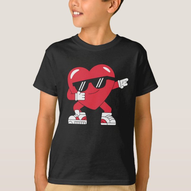 Dabbing Heart Funny Gifts Valentines day T Shirt (Framsida)
