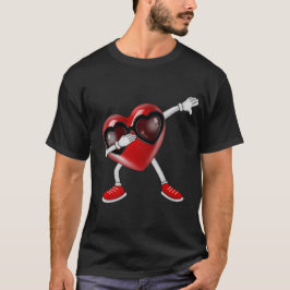 Dabbing Heart Funny Gifts Valentines day T Shirt