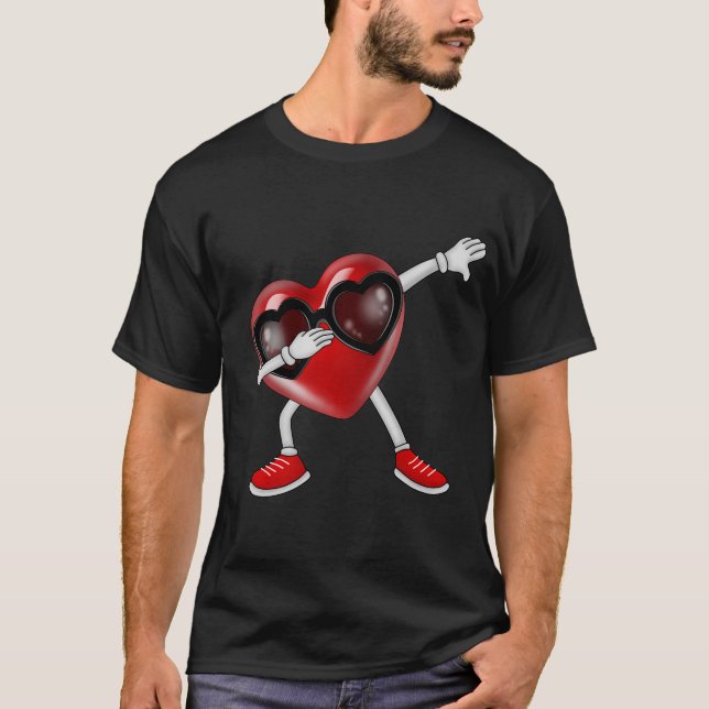 Dabbing Heart Funny Gifts Valentines day T Shirt (Framsida)