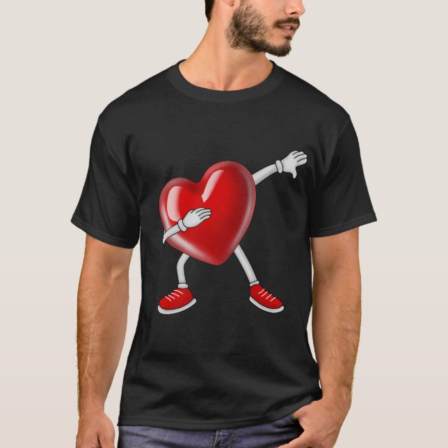Dabbing Heart Funny Gifts Valentines day T Shirt (Framsida)