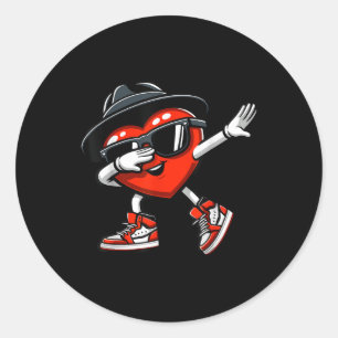 Dabbing Heart Funny Kärlek Kids Boys Manar Valenti Runt Klistermärke