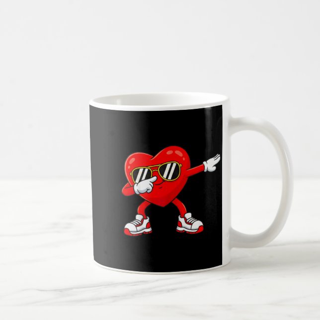 Dabbing Heart Funny Toddler Girls Kids Boys Valent Kaffemugg (Höger)