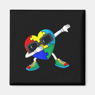 Dabbing Heart Puzzle Delar Autism Dab Boys Girls Magnet