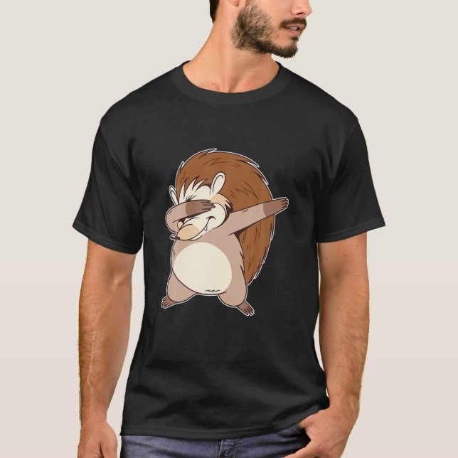 Dabbing Hedgehog jul Julafton Dance Funny Boys G T Shirt (Framsida)