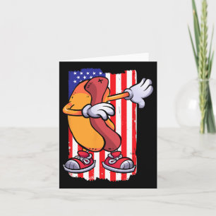 Dabbing Hett Hund Dancing Food Älskare Flagga 4 ju Kort
