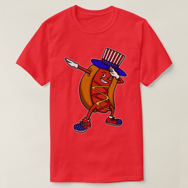 Dabbing Hett Hund Independence day T Shirt (Design framsida)
