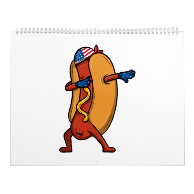 Dabbing Hett Hund Wiener 4 juli Independence day Kalender (Omslag)
